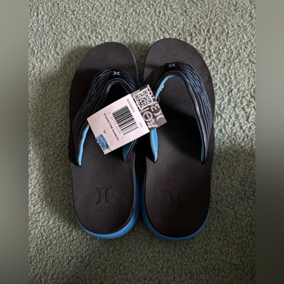 BRAND NEW - Blue Hurley Bubble Cushion Heel Surf Comfort Flip Flops Size 10 - Picture 2 of 6